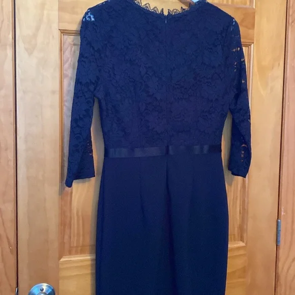 Miusol Lace Ruffle Style Cocktail Mini Blue Dress - Picture 6 of 8